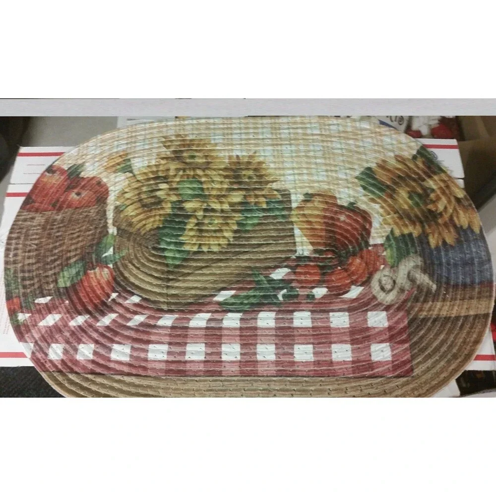 OVAL BRAIDED KITCHEN RUG RED (20